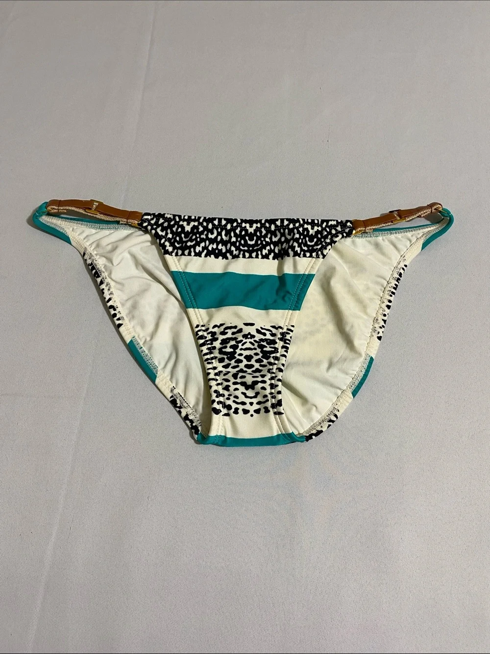 VIX by Paula Hermanny Sawi Brazilian Leather Side-Tab Bikini Bottom Size M